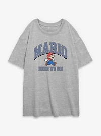 Nintendo Mario Here We Go Womens Oversized T-Shirt