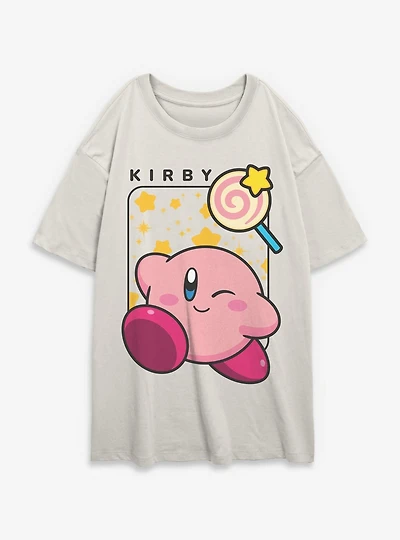 Nintendo Kirby Sweet Wink Womens Oversized T-Shirt