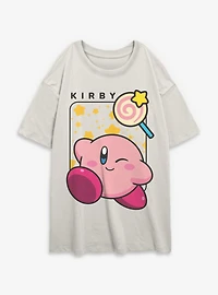 Nintendo Kirby Sweet Wink Womens Oversized T-Shirt