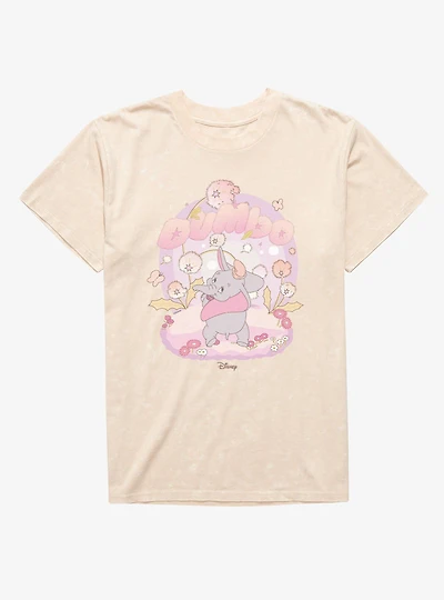 Disney Dumbo Fluffy Flowers Mineral Wash T-Shirt