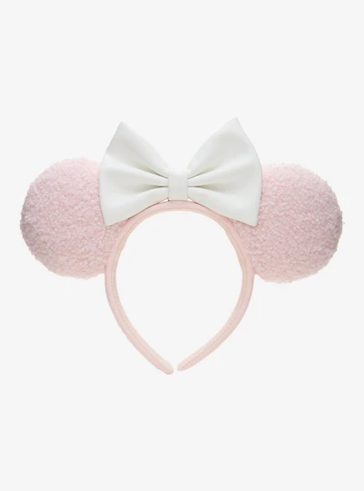 Loungefly Disney Pink Sherpa Minnie Mouse Ears Headband - BoxLunch Exclusive