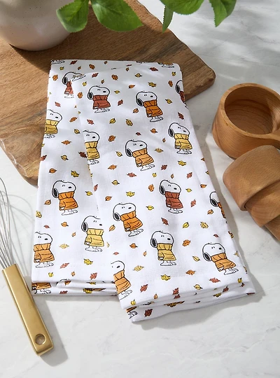 Peanuts Snoopy Fall Leaves Kitchen Towel Set