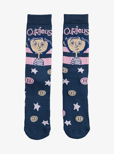 Coraline Buttons & Stars Crew Socks - BoxLunch Exclusive