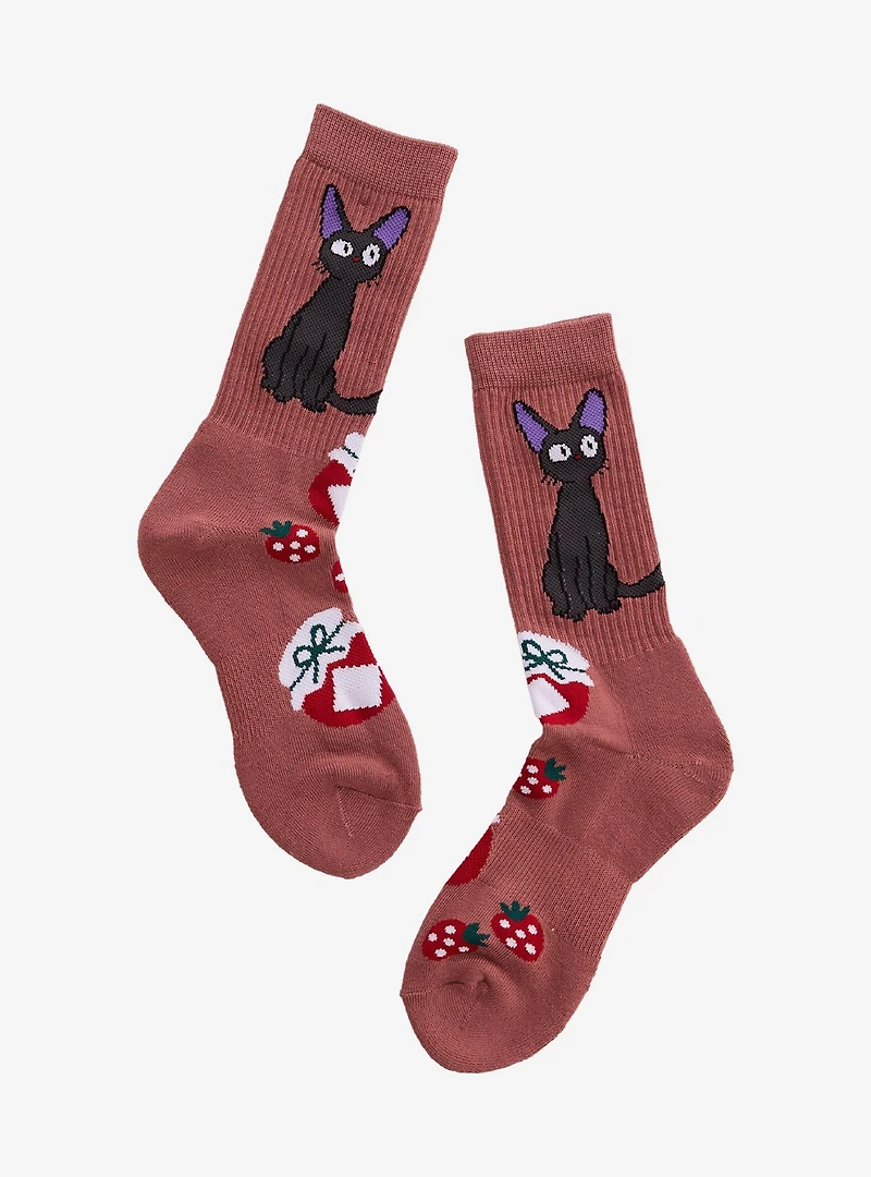 Studio Ghibli® Kiki's Delivery Service Jiji & Strawberry Jam Crew Socks - BoxLunch Exclusive