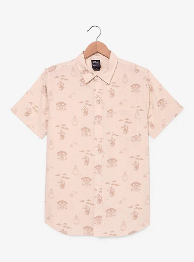 Disney Hercules Hades Tonal Icons Allover Print Woven Button-Up - BoxLunch Exclusive
