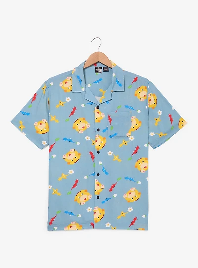 Nintendo Pikmin Oatchi Allover Print Woven Button Up