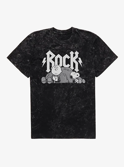 Peanuts Snoopy Charlie Brown Rock Mineral Wash T-Shirt