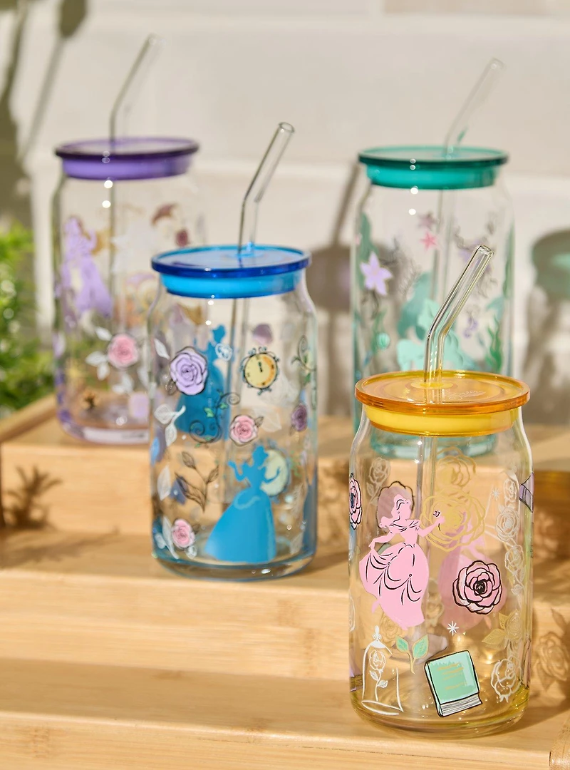 Disney Princess Illustrated Glass Cup Set