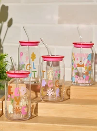 Disney Winnie the Pooh Floral Glass Cup Set