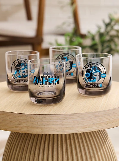 DC Comics Batman Japanese Lettering Glass Cup Set