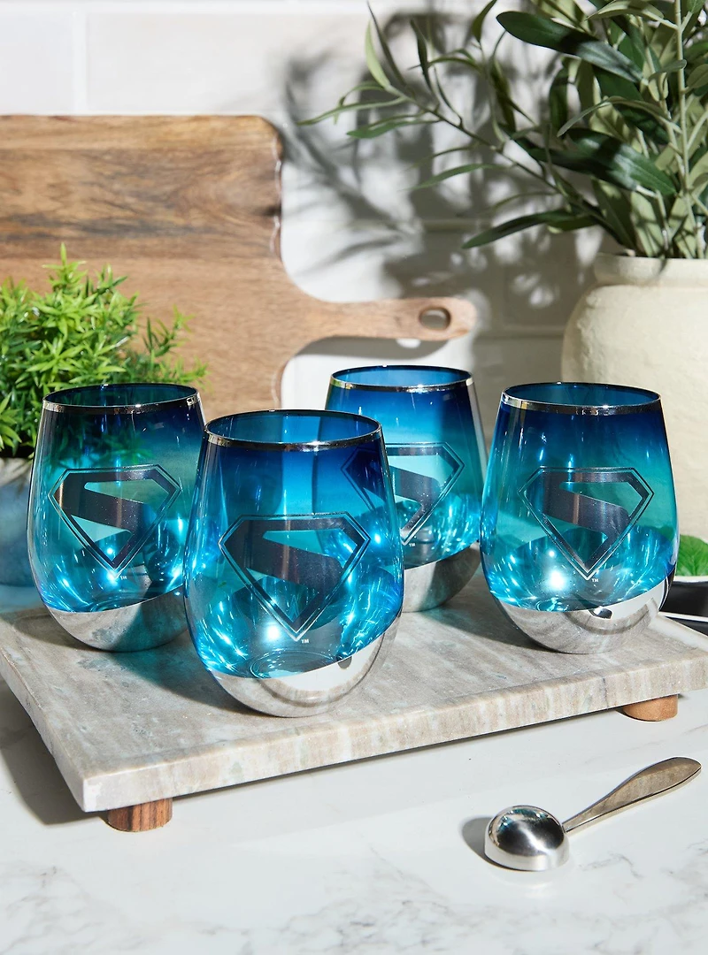 DC Comics Superman Logo Glass Set