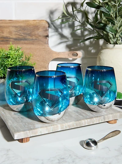 DC Comics Superman Logo Glass Set