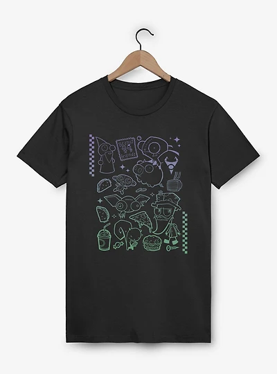 Invader Zim Bestest Friends Gradient Icons T-Shirt