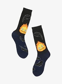 Studio Ghibli® Howl's Moving Castle Calcifer & Feathers Allover Print Crew Socks - BoxLunch Exclusive