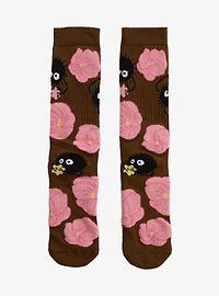 Studio Ghibli® Spirited Away Soot Sprites Floral Allover Print Crew Socks - BoxLunch Exclusive