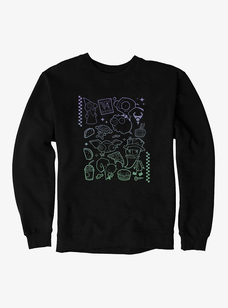 Invader Zim Bestest Friends Gradient Icons Sweatshirt