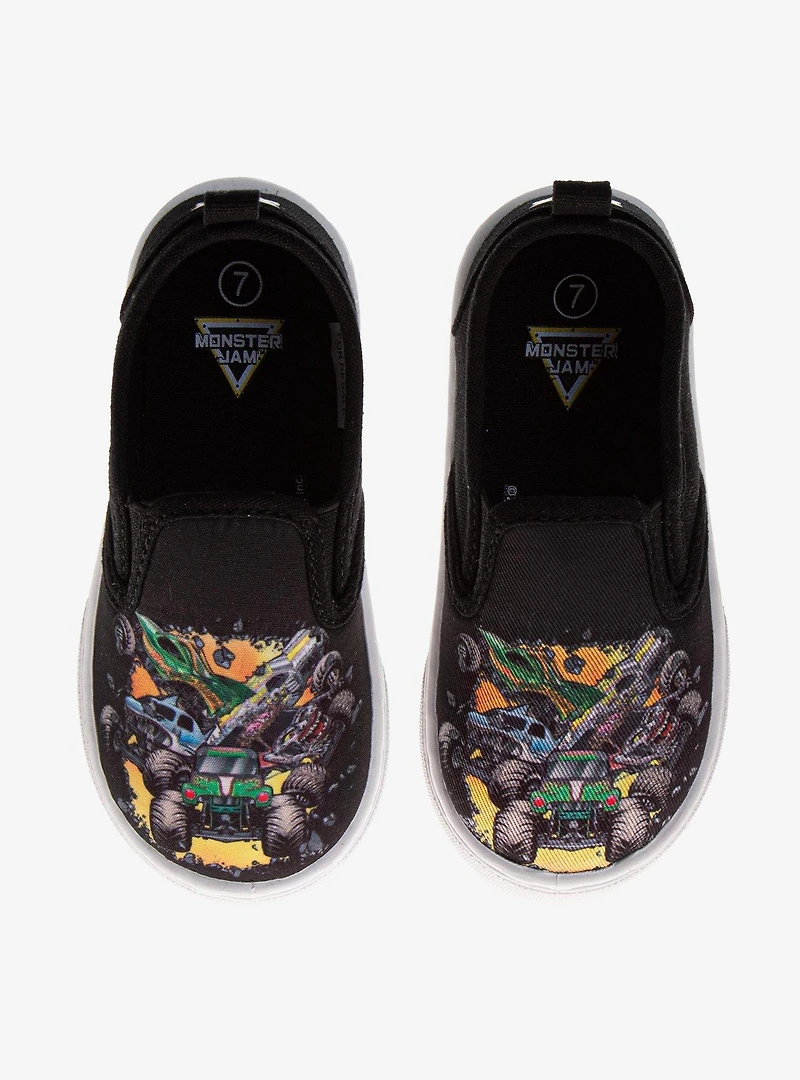 Monster Jam Truck Action Slip-On Canvas Toddler & Little Kid Sneakers