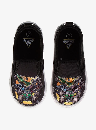 Monster Jam Truck Action Slip-On Canvas Toddler & Little Kid Sneakers