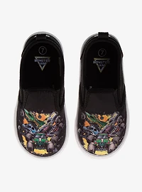 Monster Jam Truck Action Slip-On Canvas Toddler & Little Kid Sneakers