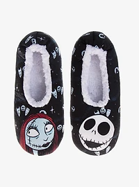 Disney Nightmare Before Christmas Jack & Sally Plush Women's Slippers