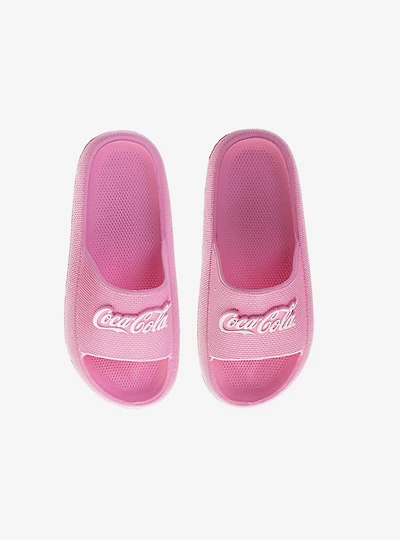 Coca-Cola Pink Script Slides Women Sandals
