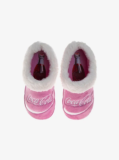 Coca-Cola Pink Iconic Script Cozy Women Slippers