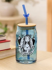 Corpse Bride Emily Butterfly Glass Cup with Straw - BoxLunch Exclusive