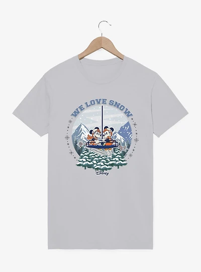 Disney Mickey Mouse And Minnie Winter Snow Globe We Love T-Shirt