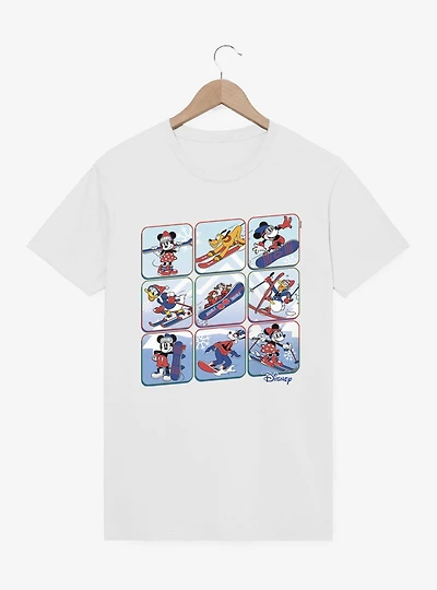 Disney Mickey Mouse And Friends Winter Snow Sport Panels T-Shirt
