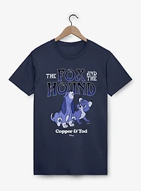 Disney The Fox And Hound Howling Blue Copper & Tod T-Shirt