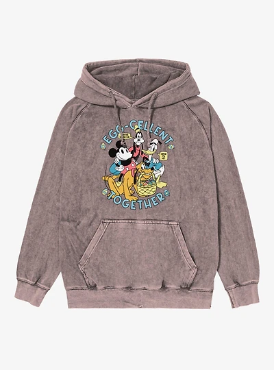 Disney Mickey Mouse And Friends Easter Egg-Cellent Together Mineral Wash Hoodie
