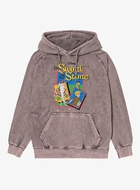 Disney The Sword Stone Archimedes, Arthur And Merlin Beach Vibes Mineral Wash Hoodie