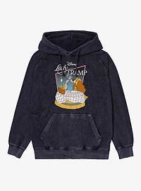 Disney Lady And The Tramp Dinner Kiss Mineral Wash Hoodie