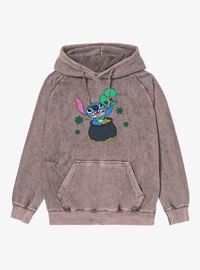 Disney Lilo And Stitch St. Patrick's Pot Of Gold Mineral Wash Hoodie