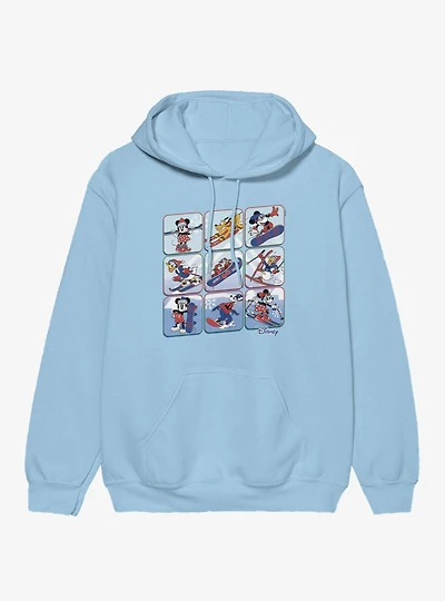 Disney Mickey Mouse And Friends Winter Snow Sport Panels Hoodie