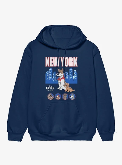 Disney Oliver & Company New York Skyline Characters Hoodie