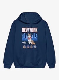 Disney Oliver & Company New York Skyline Characters Hoodie