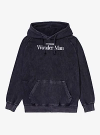 Marvel Wonder Man Black And White Show Logo Mineral Wash Hoodie