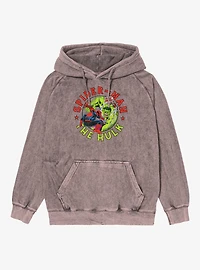Marvel Comics Hulk Smash Spider-Man Circle Mineral Wash Hoodie