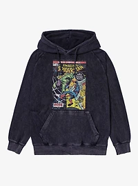 Marvel Comics Cover Hulk Punch Spider-Man Mineral Wash Hoodie