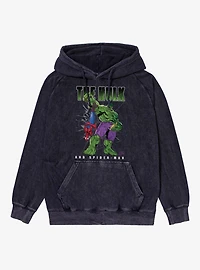 Marvel Comics Hulk Spider And Pizza Mineral Wash Hoodie