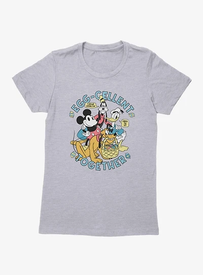 Disney Mickey Mouse And Friends Easter Egg-Cellent Together Womens T-Shirt