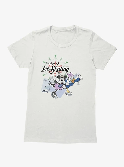 Disney Minnie Mouse And Daisy Duck The Art Of Ice Skating Womens T-Shirt