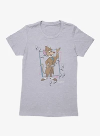 Disney The Great Mouse Detective Basil & Footprints Womens T-Shirt
