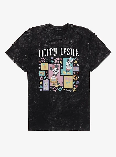 Disney Mickey Mouse And Minnie Hoppy Easter Blocks Mineral Wash T-Shirt