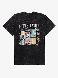 Disney Mickey Mouse And Minnie Hoppy Easter Blocks Mineral Wash T-Shirt