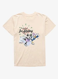 Disney Minnie Mouse And Daisy Duck The Art Of Ice Skating Mineral Wash T-Shirt