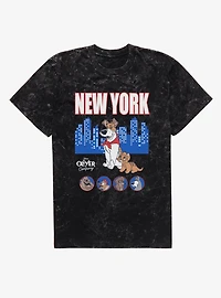 Disney Oliver & Company New York Skyline Characters Mineral Wash T-Shirt