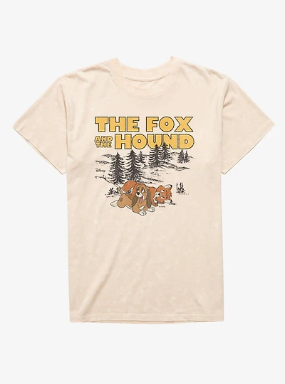 Disney The Fox And Hound Playful Tod Copper Mineral Wash T-Shirt