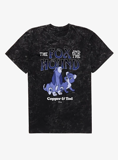 Disney The Fox And Hound Howling Blue Copper & Tod Mineral Wash T-Shirt